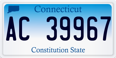 CT license plate AC39967