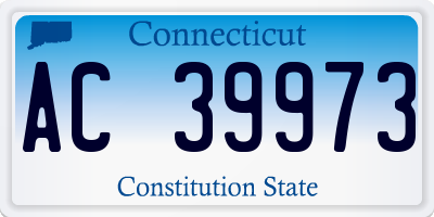 CT license plate AC39973
