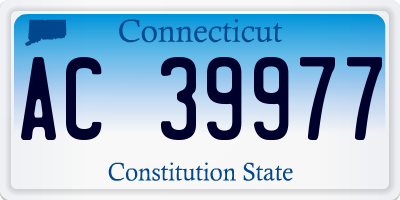 CT license plate AC39977