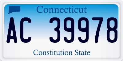 CT license plate AC39978