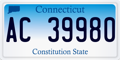 CT license plate AC39980