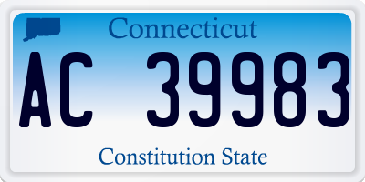 CT license plate AC39983