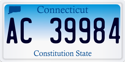 CT license plate AC39984