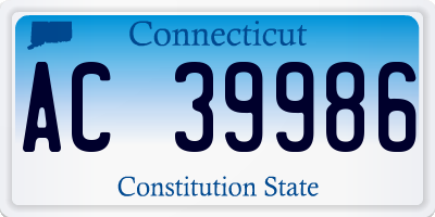 CT license plate AC39986