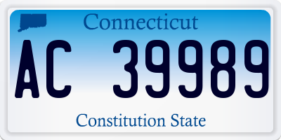 CT license plate AC39989