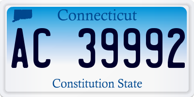 CT license plate AC39992