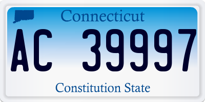 CT license plate AC39997