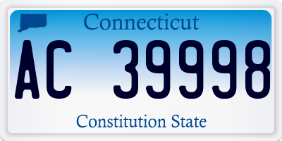 CT license plate AC39998