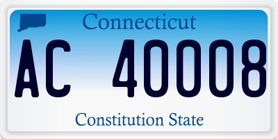 CT license plate AC40008