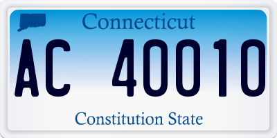 CT license plate AC40010