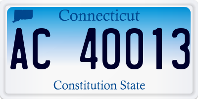 CT license plate AC40013