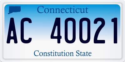 CT license plate AC40021