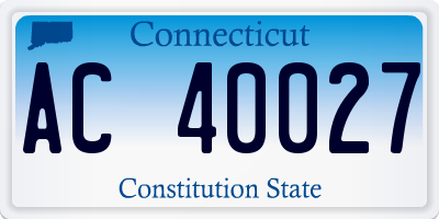 CT license plate AC40027