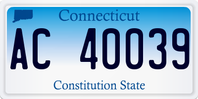 CT license plate AC40039