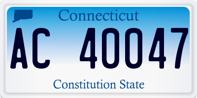 CT license plate AC40047