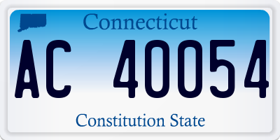 CT license plate AC40054