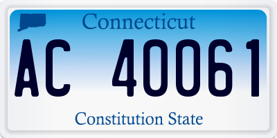 CT license plate AC40061