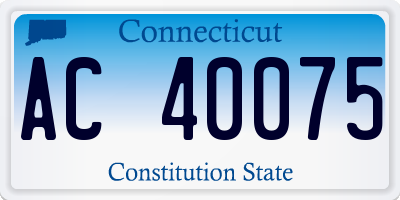 CT license plate AC40075