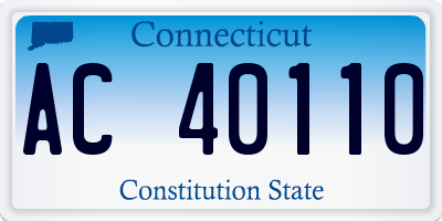 CT license plate AC40110