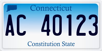 CT license plate AC40123