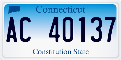 CT license plate AC40137