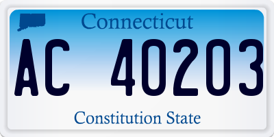 CT license plate AC40203