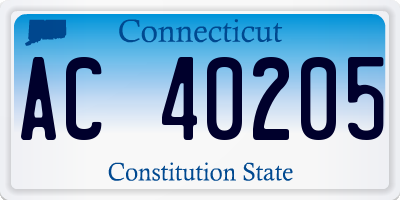 CT license plate AC40205