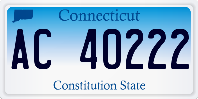 CT license plate AC40222