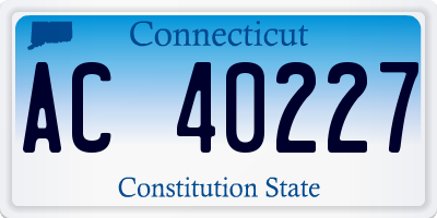 CT license plate AC40227