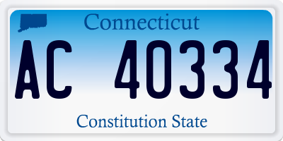 CT license plate AC40334