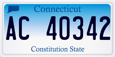 CT license plate AC40342