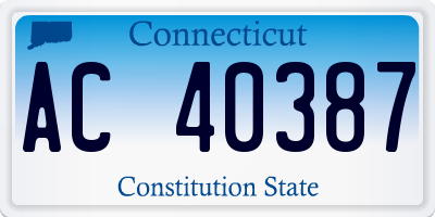 CT license plate AC40387