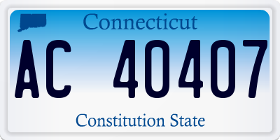 CT license plate AC40407
