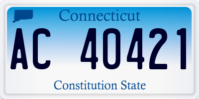 CT license plate AC40421