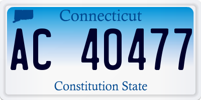 CT license plate AC40477