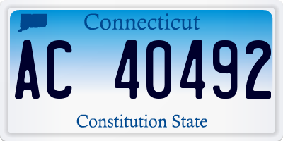 CT license plate AC40492