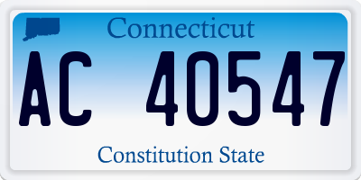 CT license plate AC40547