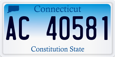 CT license plate AC40581