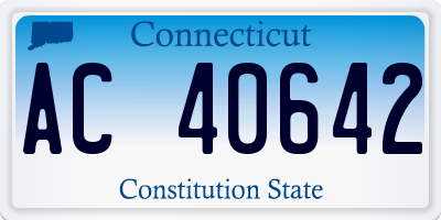 CT license plate AC40642