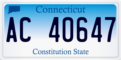 CT license plate AC40647