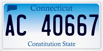CT license plate AC40667