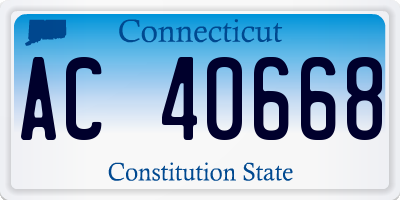 CT license plate AC40668