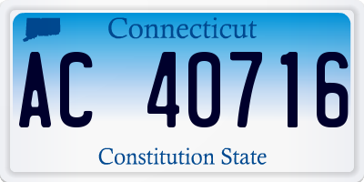 CT license plate AC40716