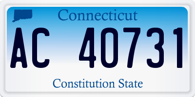 CT license plate AC40731