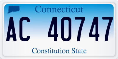 CT license plate AC40747