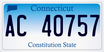 CT license plate AC40757