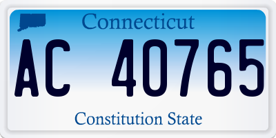 CT license plate AC40765