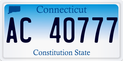 CT license plate AC40777