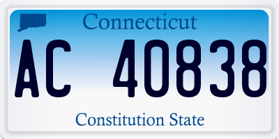 CT license plate AC40838