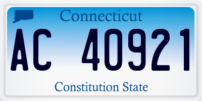 CT license plate AC40921